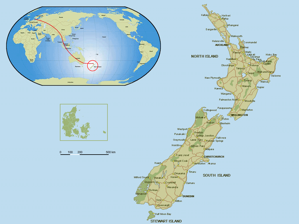 Aotearoa on the world map