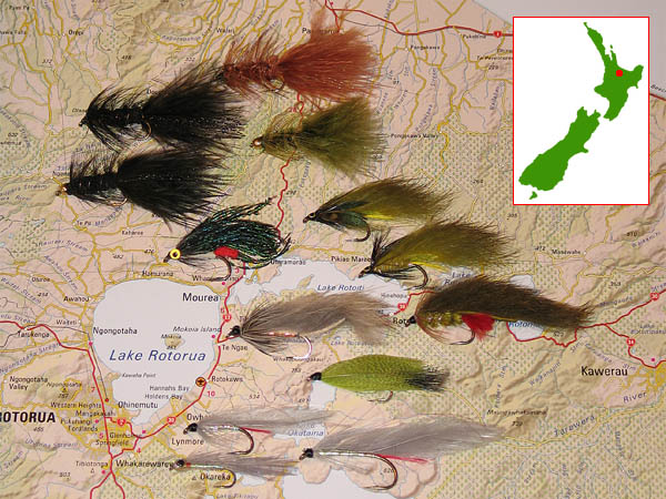 Flies for fishing in Lake Rotorua