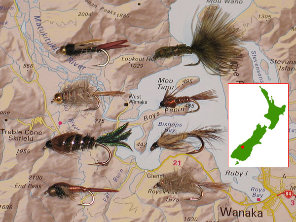 Flies for fishing in Lake Wanaka